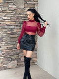 Into To You Black Mini Leather Skirt