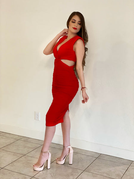 You know you love me Midi Red Dress